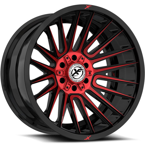XF Off-Road XF-234 Gloss Black with Red Milled Spokes Center Cap