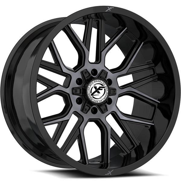 XF Off-Road XF-235 Gloss Black Machined with Titanium Face Center Cap