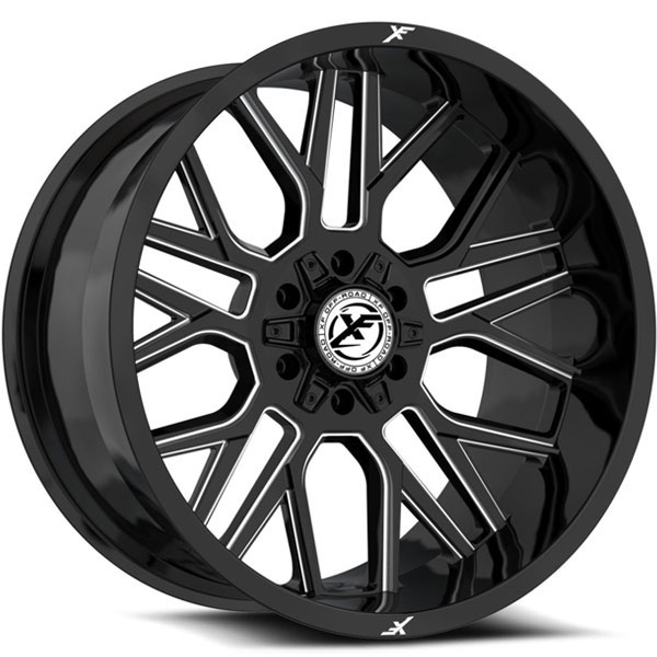 XF Off-Road XF-235 Gloss Black with Milled Spokes Center Cap