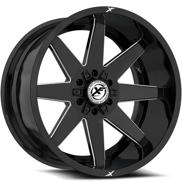 XF Off-Road XF-236 Gloss Black with Milled Spokes Center Cap