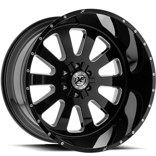 XF Off-Road XFX-302 Gloss Black with Milled Spokes Center Cap