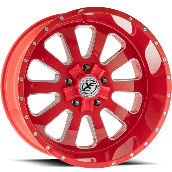 XF Off-Road XFX-302 Red with Milled Spokes Center Cap
