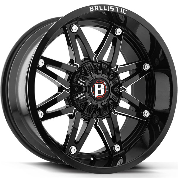 Ballistic 963 Gladiator Gloss Black with Red Milled Spokes