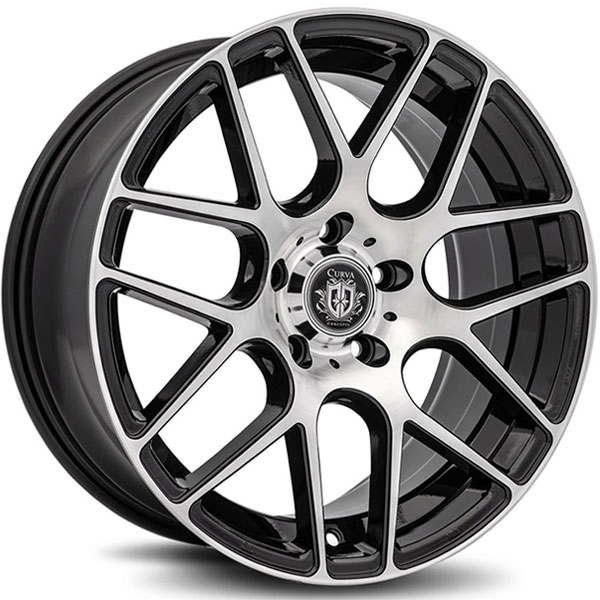 Curva Concepts C7 Black with Machined Face