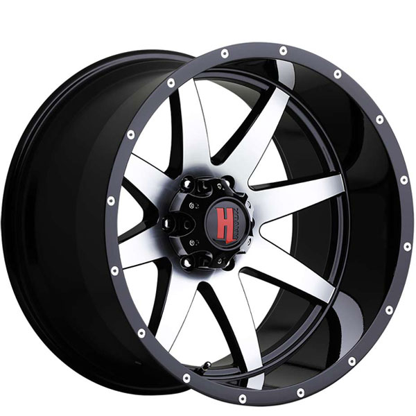Havok Off-Road H112 Gloss Black with Machined Face