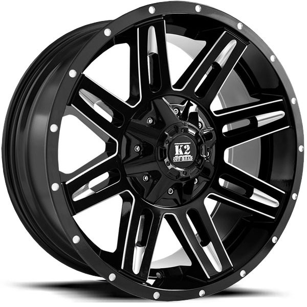 K2 OffRoad K03 Dome Gloss Black Milled