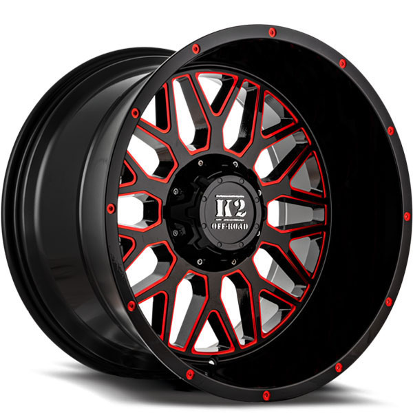K2 OffRoad K08 Warrior Gloss Black with Red Milled Spokes